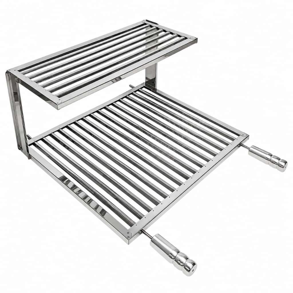 Grelha Uruguaia Parrilla Inox Para Churrasco Com Grelha Descanso Auxiliar Resistente Premium, imagem 1 de 1