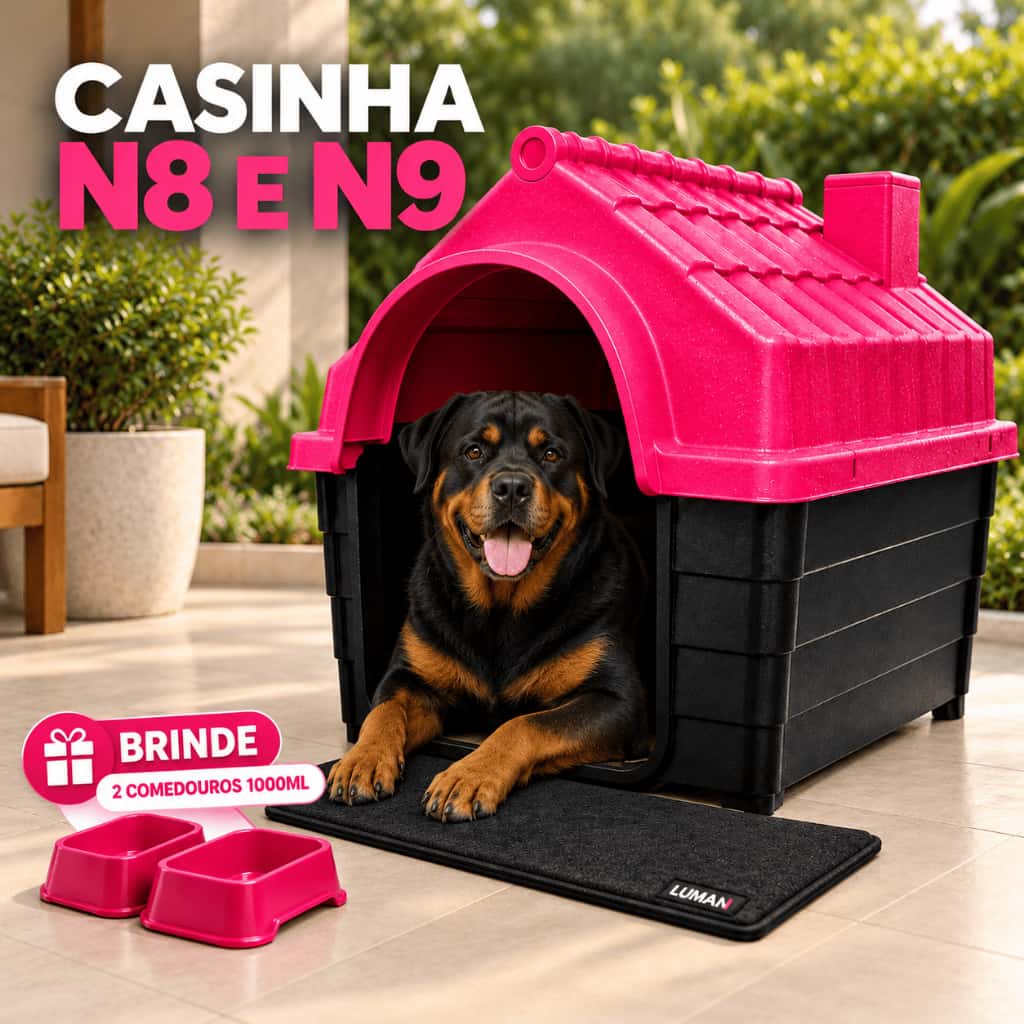 Casinha Plástica Desmontável Cachorros Cães Grande Porte N8 N9, imagem 1 de 1