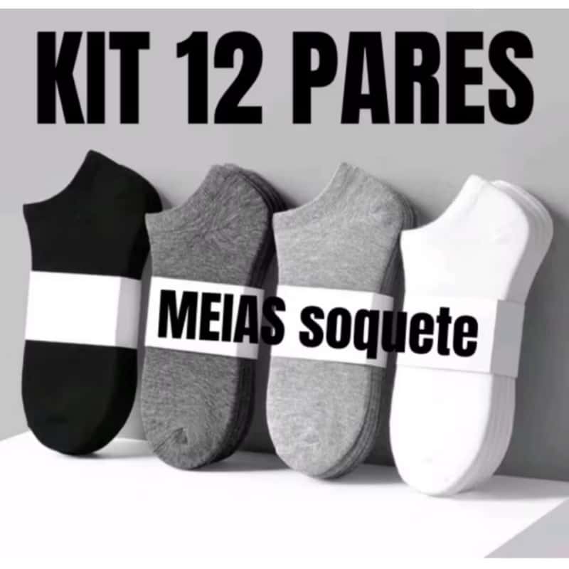 Kits de Meias Soquete Masculina e Feminina Unissex Qualidade Premium, imagem 1 de 1