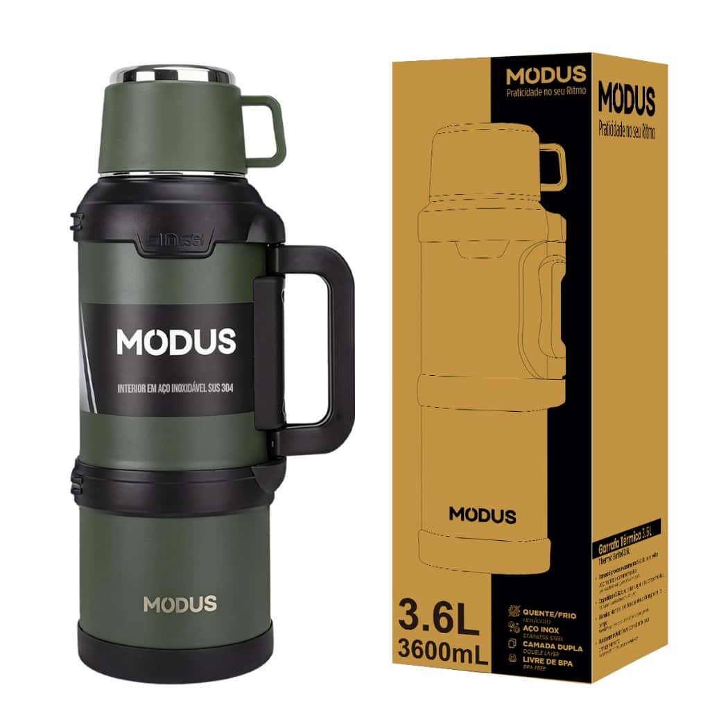 MODUS Garrafa Térmica Galão Térmico 3.6L Aço Inoxidável Para Camping Viagem Trabalho Academia, imagem 1 de 1