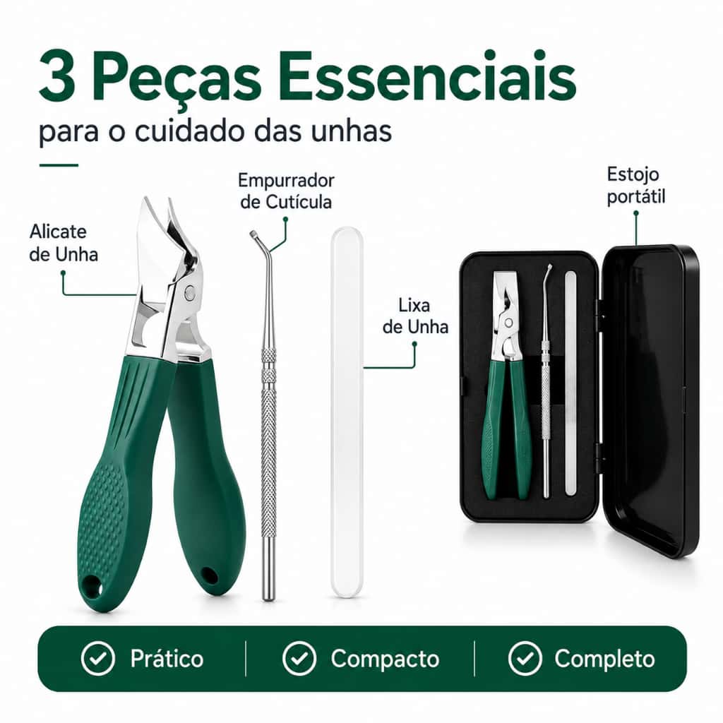 Alicate Profissional para Unhas Grossas e Encravadas Kit com Estojo, imagem 1 de 1