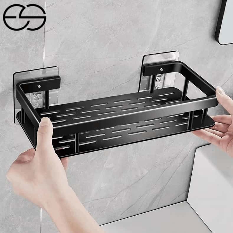 1/2/3 Suporte De Shampoo Preto Organizador Alta qualidade Prateleira De Banheiro Sem Furo Premium-Space Alumínio ES, imagem 1 de 1