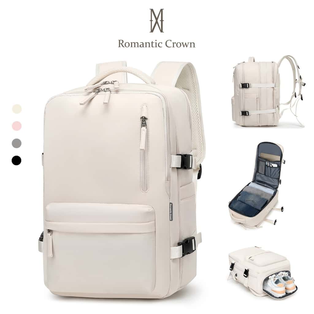 ROMANTIC CROWN Mochila Viagem Feminina Masculina Multifuncional Reforçada Impermeável Expansível, Notebook Antifurto USB, imagem 1 de 1