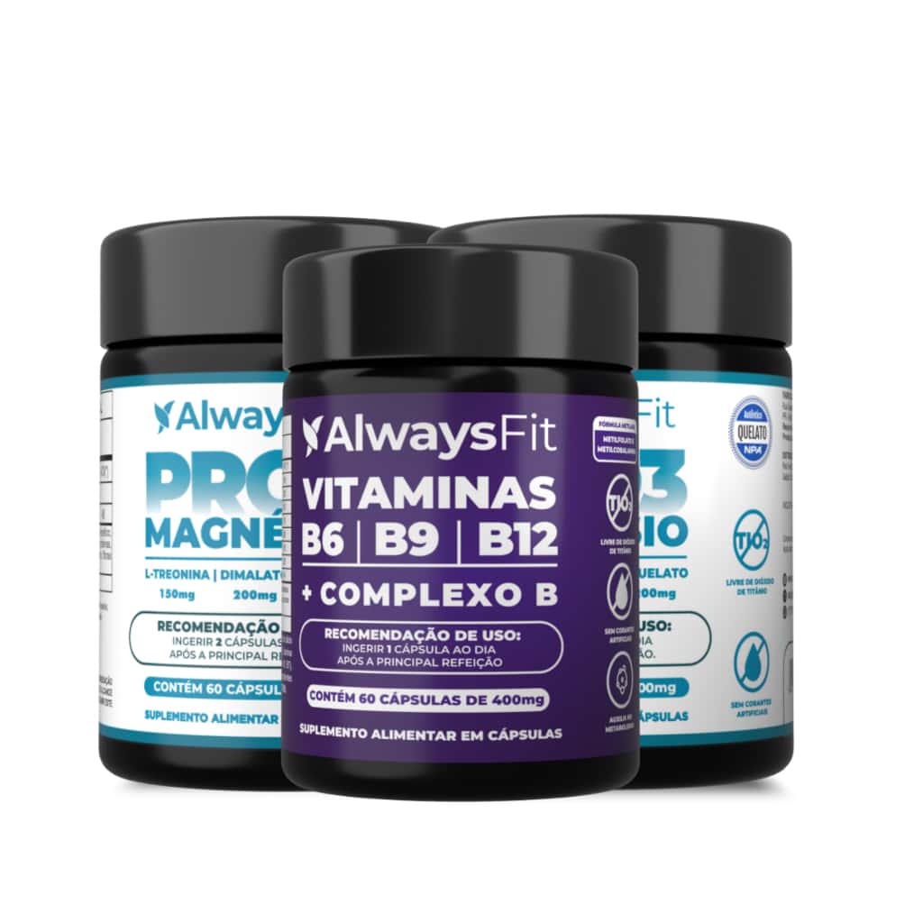 Kit AlwaysFit | 2x Pro3Magnésio + Complexo B | 3 Suplementos, imagem 1 de 1