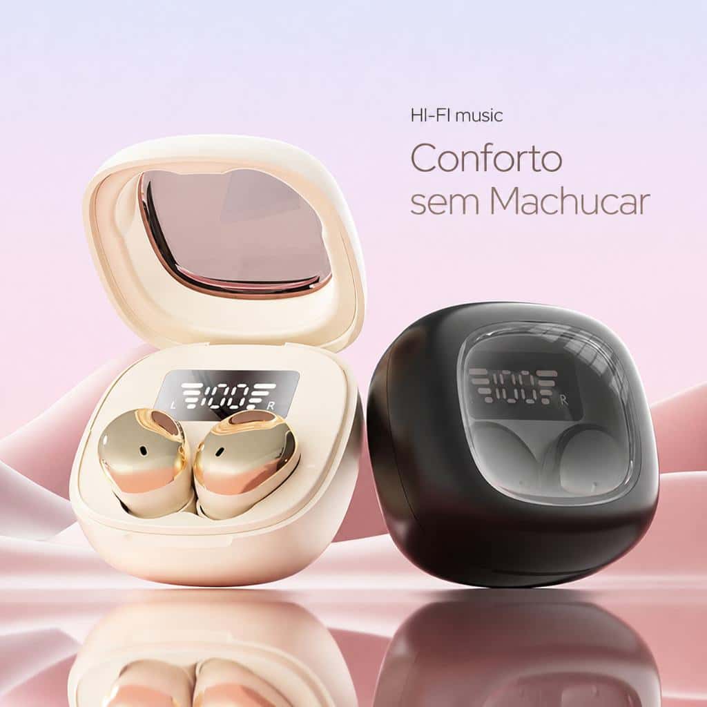 Q19 Mini Fone de Ouvido Bluetooth 6.0 Sem Fio para Dormir, LED, Confortável, Android/iOS, imagem 1 de 1