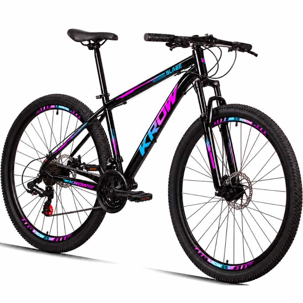 Bicicleta Aro 29 Aço Carbono Suspensão Dianteira Freios a Disco 21 Marchas Krow Bikes, imagem 1 de 1