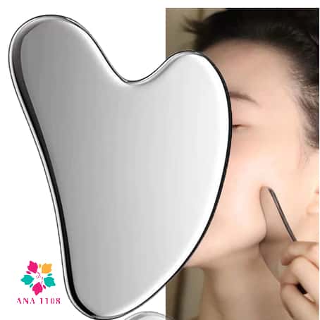 ANA 1108 Massageador Facial e Corporal Aço Inox Gua Sha Raspagem Skincare Rosto Relaxamento SPA Lifting Facial, imagem 1 de 1