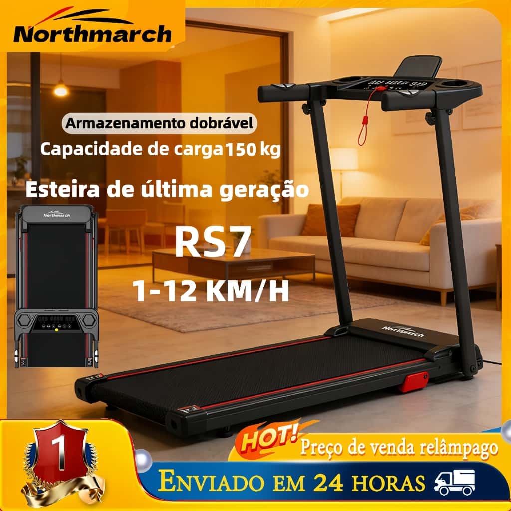 Esteira Elétrica Ergométrica Dobrável Portátil Com Bluetooth Inclinação Ajustável e Braços de Apoio, imagem 1 de 1