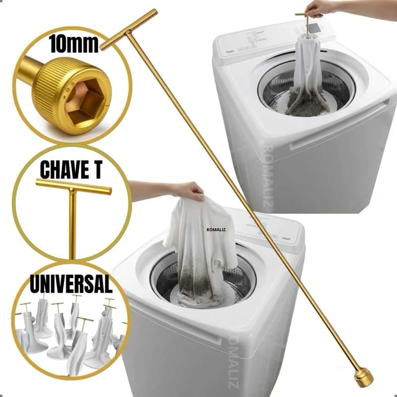 Chave T 10mm Longa de Máquina de Lavar Roupa Retirar Abrir Agitador Marcas Modelo Universal, imagem 1 de 1