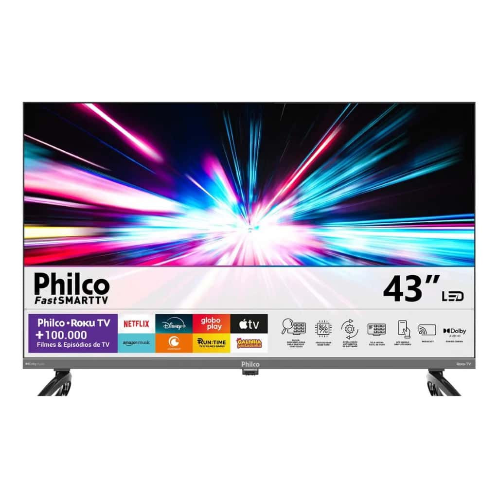 Smart TV 43” Philco P43CRA Full HD Wi-Fi HDMI USB Conversor Digital, imagem 1 de 1