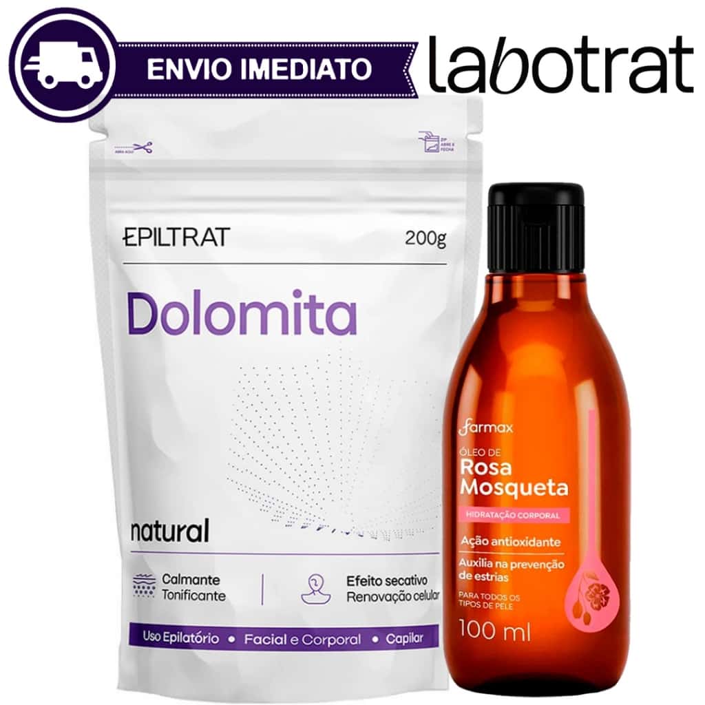 Kit Clareador Dolomita Labotrat + Óleo Rosa Mosqueta Clareamento Máscara 200g + 100ml Envio Imediato, imagem 1 de 1