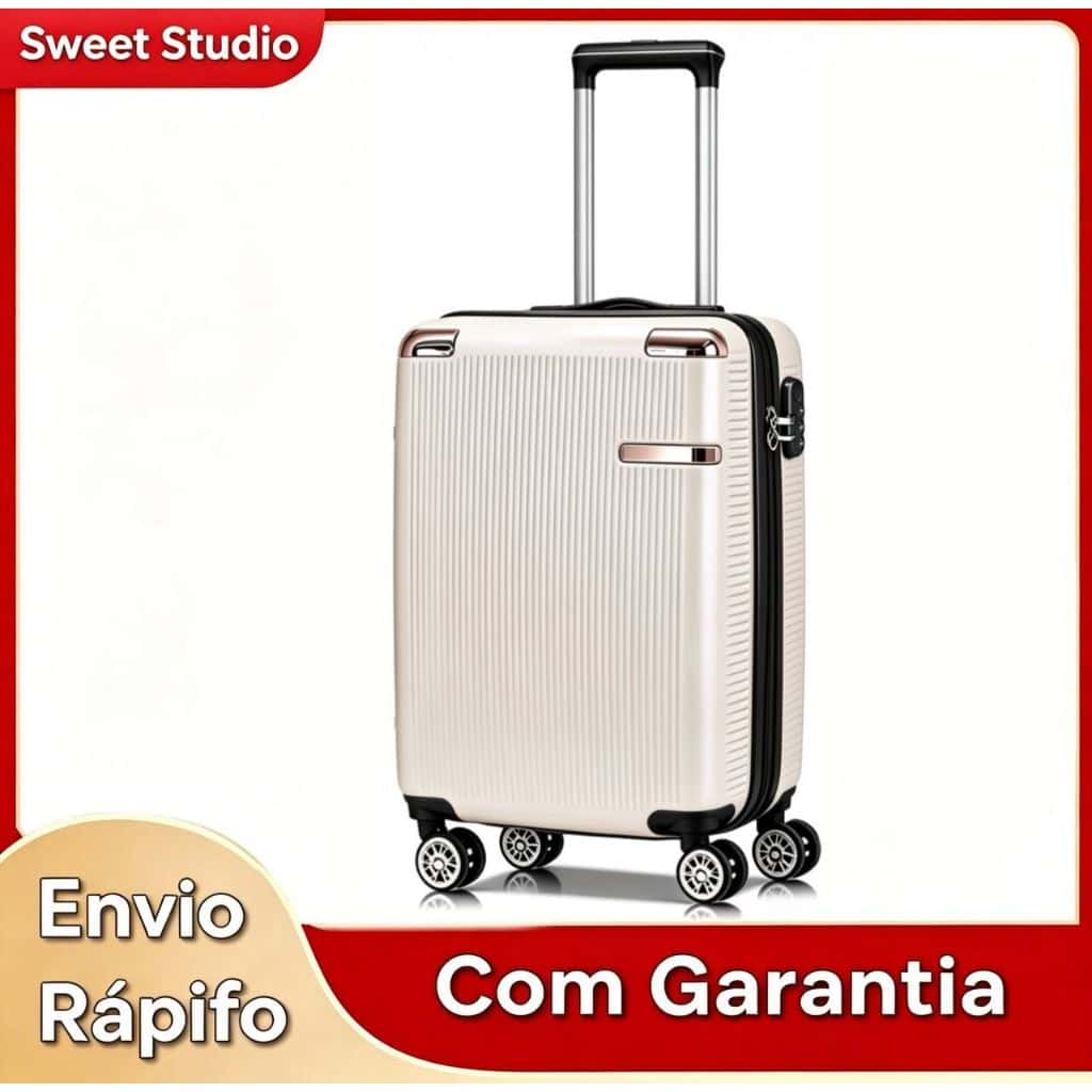 Mala De Viagem Bordo 10kg 18KG Pequena Média Abs Rígida Rodinhas 360 Com Zíper Expansivel, imagem 1 de 1