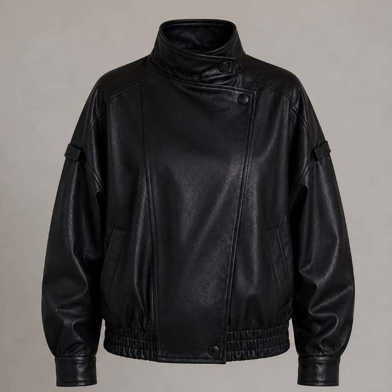 Jaqueta Zar Oversized Gola Alta Couro PU - Estilo e Conforto, imagem 1 de 1