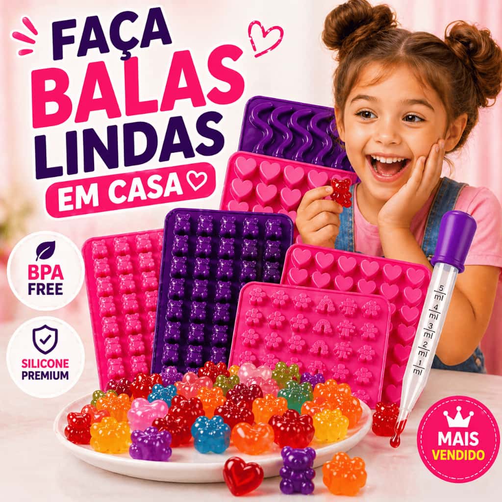 Molde Silicone Gummy Bear Mini Forma Para Goma Gelatina Decoração Bala Candy + Conta Gotas, imagem 1 de 1