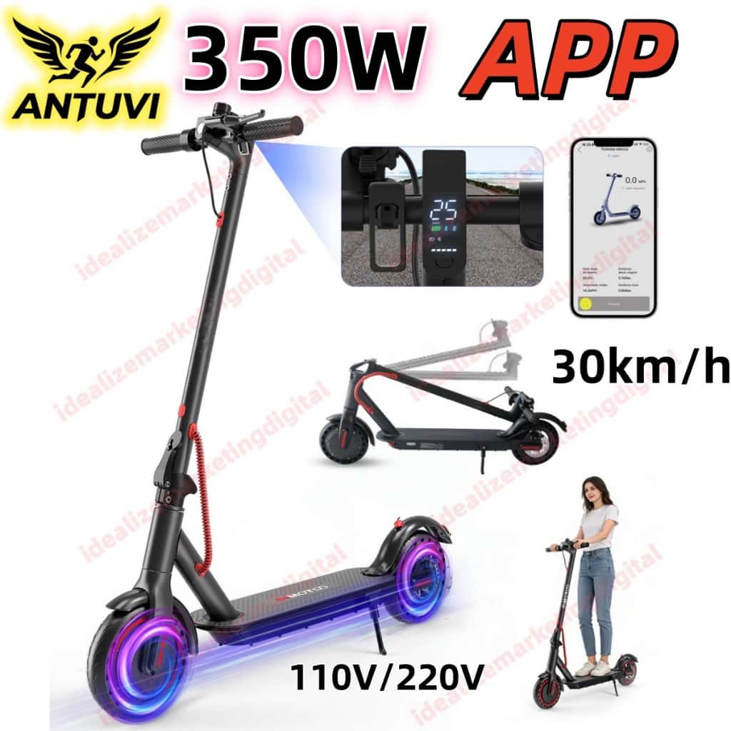 350W Patinete Elétrico 120kg 25km de Autonomia Motor 30km/h, Dois Tipos de Freios, imagem 1 de 1