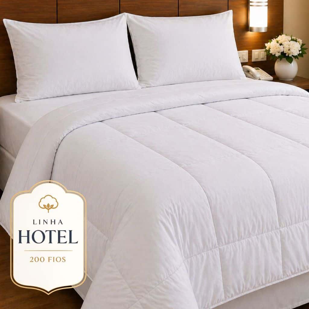 Roupa Cama Hotel Lençol para Hotelaria com Edredom Linha Profissional 200 Fios Branco Casal Solteiro, imagem 1 de 1