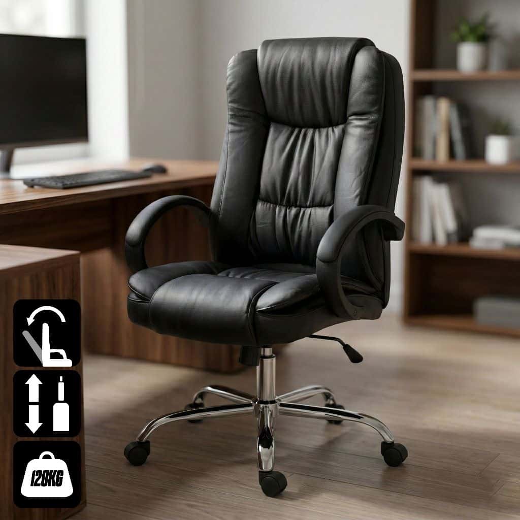Cadeira Presidente Executiva De Escritório Com Relax Couro PU Ergonômica Office, imagem 1 de 1