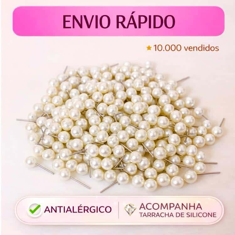 100 - 600 Brincos de Perola + Tarracha de silicone, imagem 1 de 1