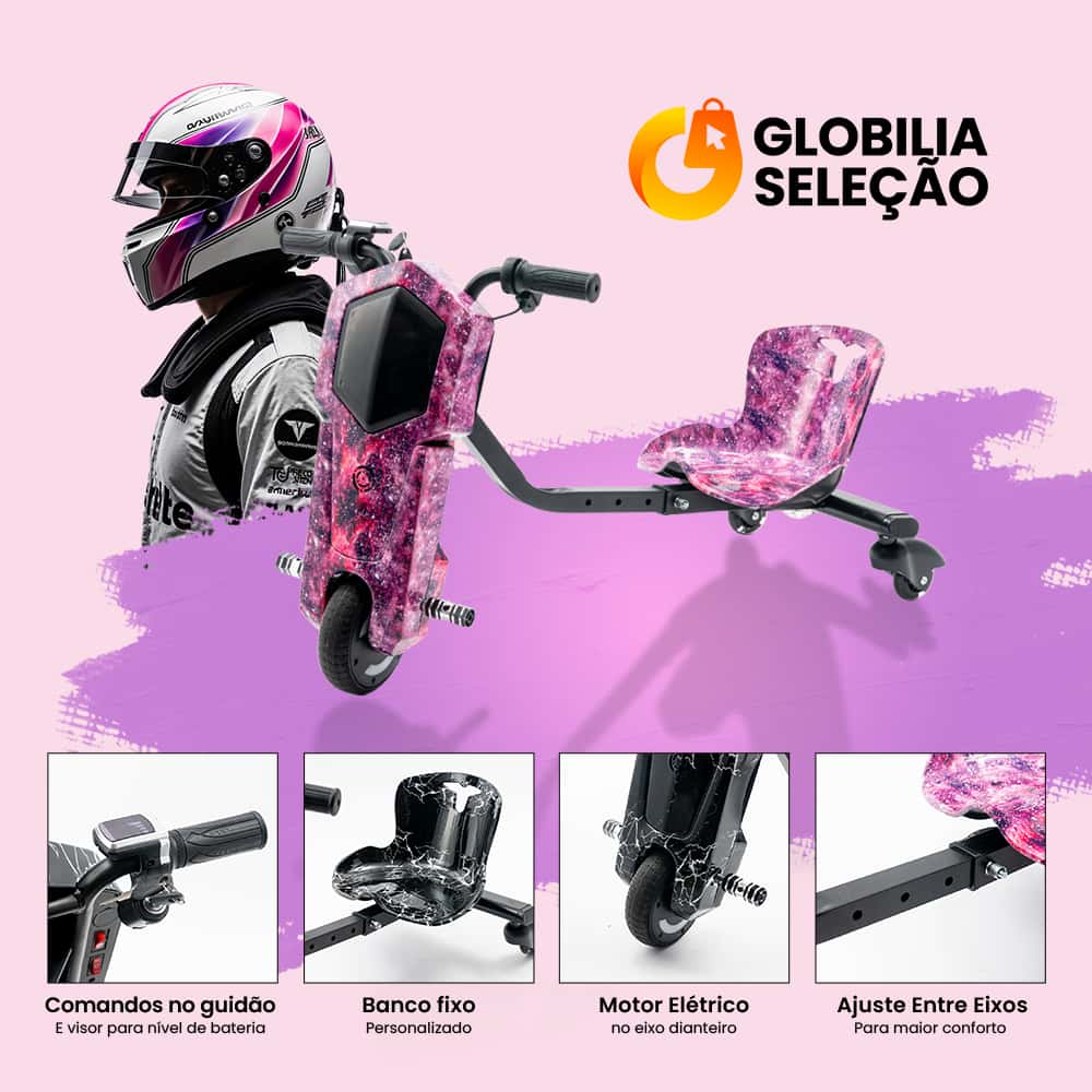 Triciclo Infantil Elétrico Drift  com Bluetooth MP3 com Bandeirinha Alta Potência Três Velocidades Ajustáveis, imagem 1 de 1