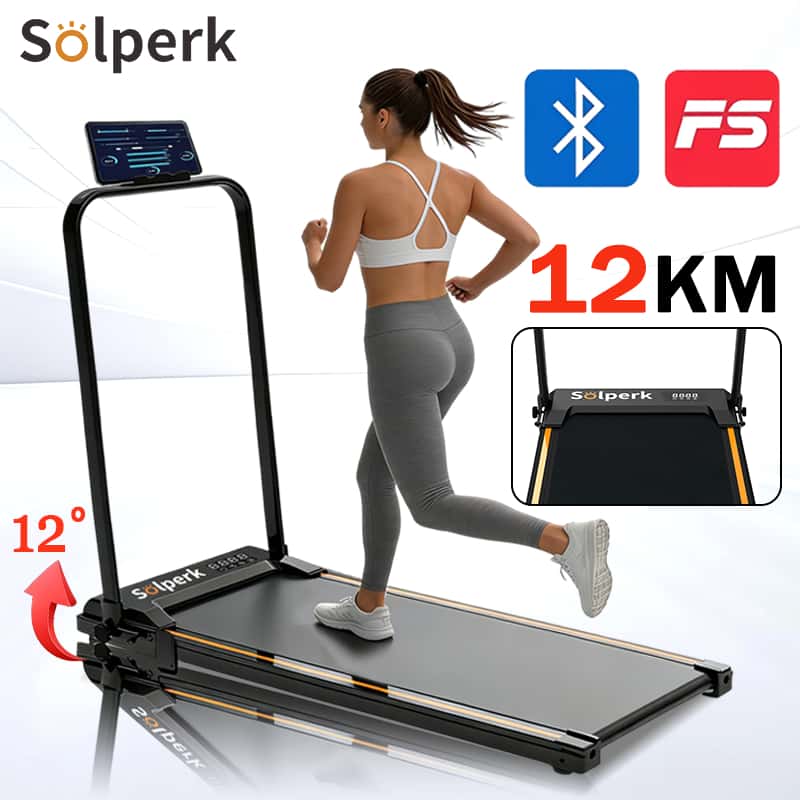 Solperk Esteira Elétrica Ergométrica 2.0HP Dobrável Silenciosa Bluetooth 12km/h Capacidade 120kg 110V/220V, imagem 1 de 1