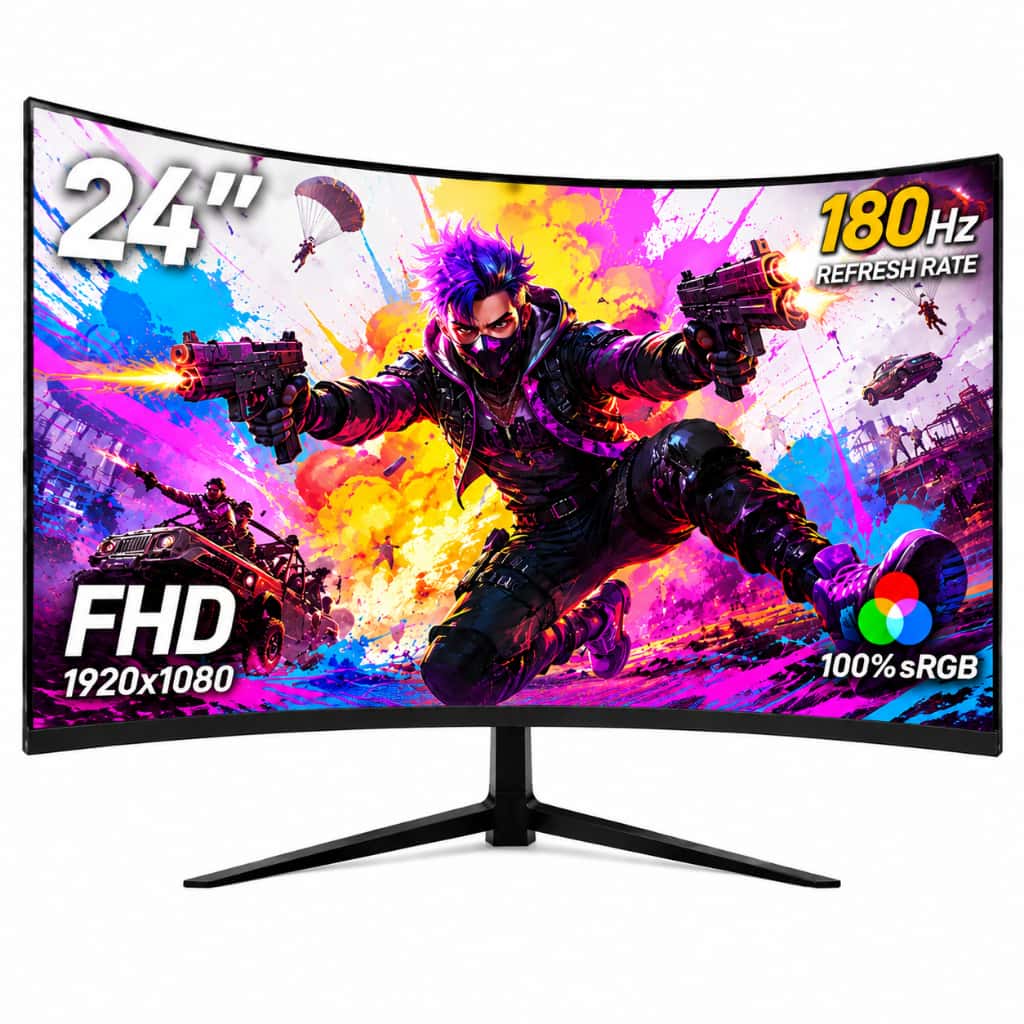 Monitor curva Gamer Vorix 24 1ms Polegadas | FHD 180Hz  | Design Profissional | Caixa de Som Embutida, imagem 1 de 1