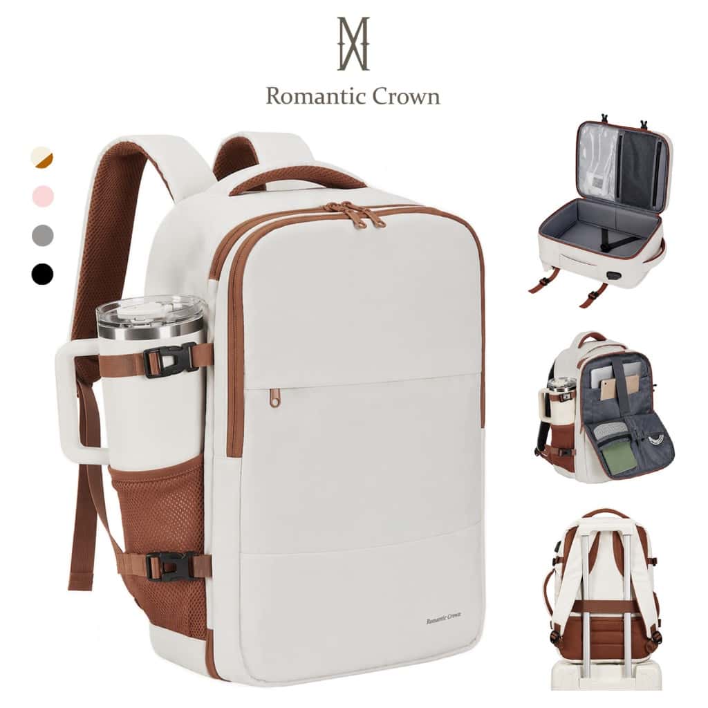 Romantic Crown Mochila Feminina Mochila Notebook 15.6 Mochila de Viagem Avião Compartimento Sapatos Bolso Impermeável, imagem 1 de 1