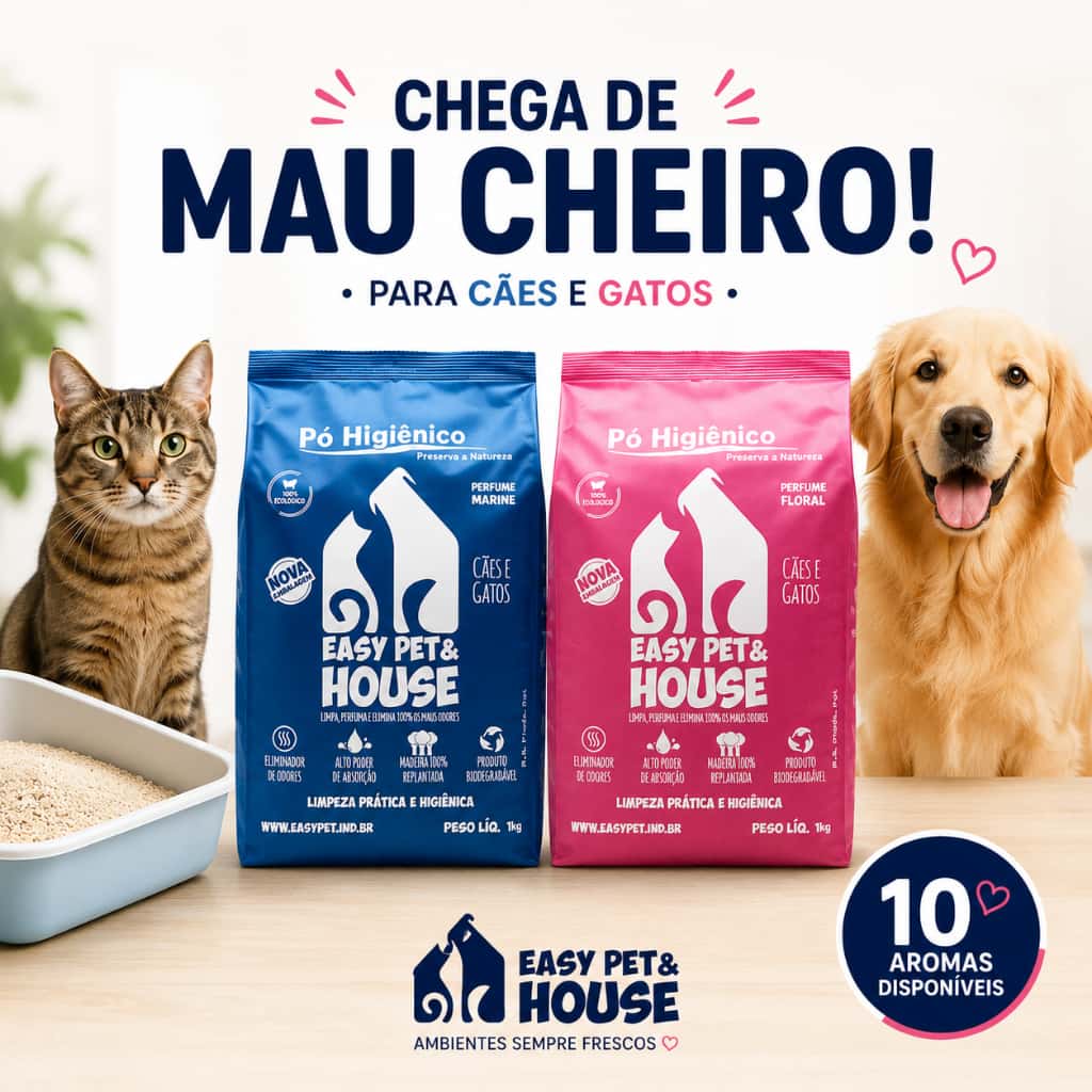 Pó Higiênico para Gatos e Cachorro Easy Pet & House 1kg Elimina Odores 10 Aromas Biodegradável Areia, imagem 1 de 1