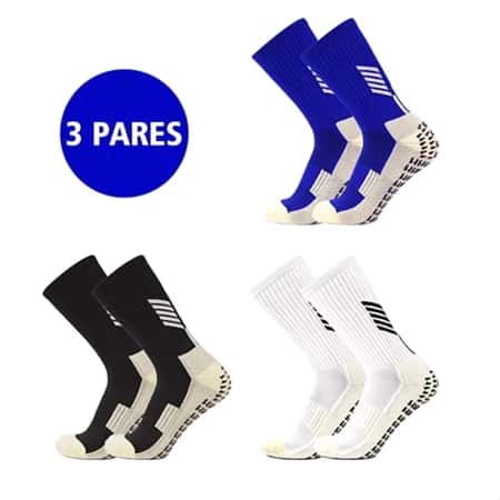 Kit 3 Pares Meias Esportivas Cano Alto Antiderrapantes Jcolour Unissex Masculino e Feminino, imagem 1 de 1