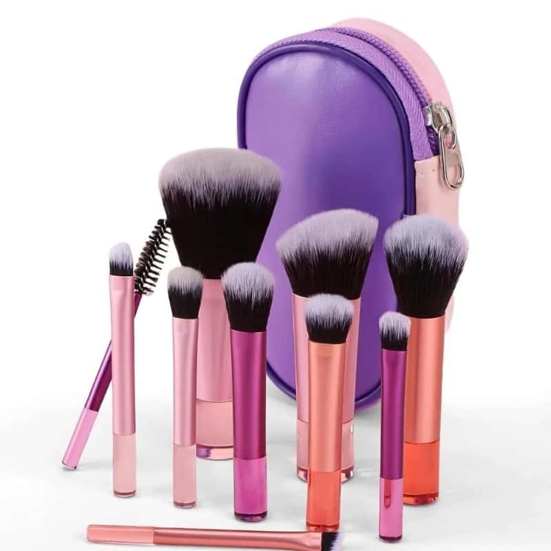 Kit 10 mini Conjunto Completo De Pincéis De Maquiagem Portátil Profissional Com Bolsa  Para Viagem, imagem 1 de 1
