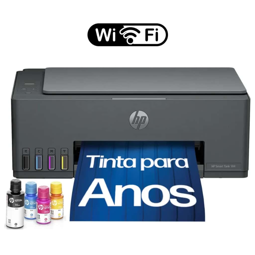 Impressora Multifuncional HP Smart Tank 584 + Kit de Tinta, imagem 1 de 1