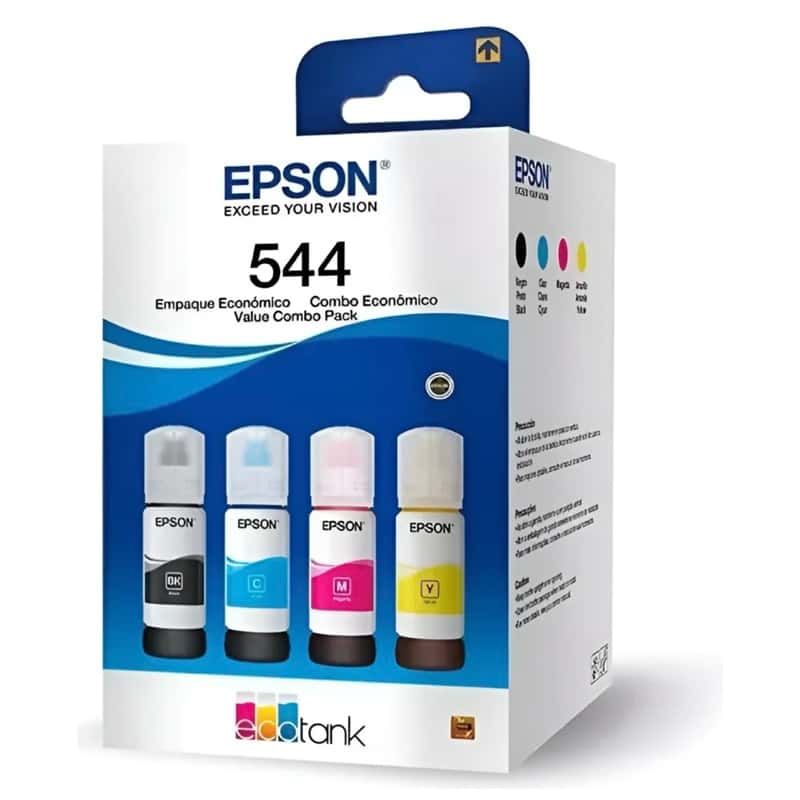 Kit 4 Tinta 544 Impressora L3250 L3210 L5190 L3110, imagem 1 de 1