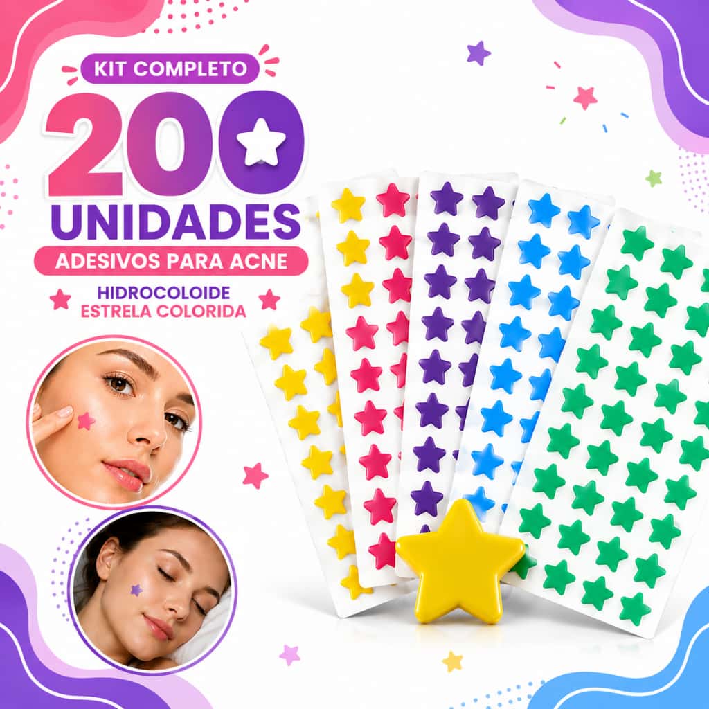Kit Adesivos Para Acne Seca Espinha Inflamada Estrelas, imagem 1 de 1