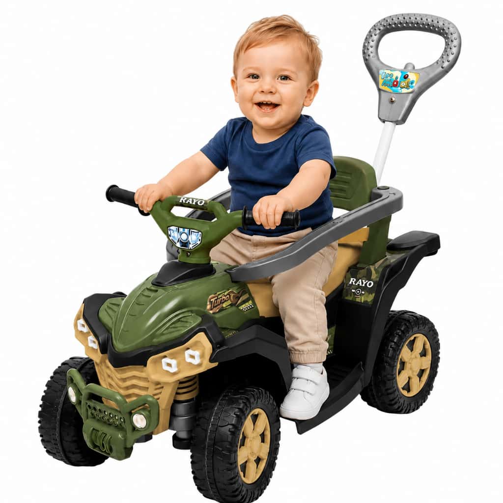 Carrinho de Passeio Infantil Quadriciclo Andador Empurrador Com Buzina e Cinto de Segurança, imagem 1 de 1