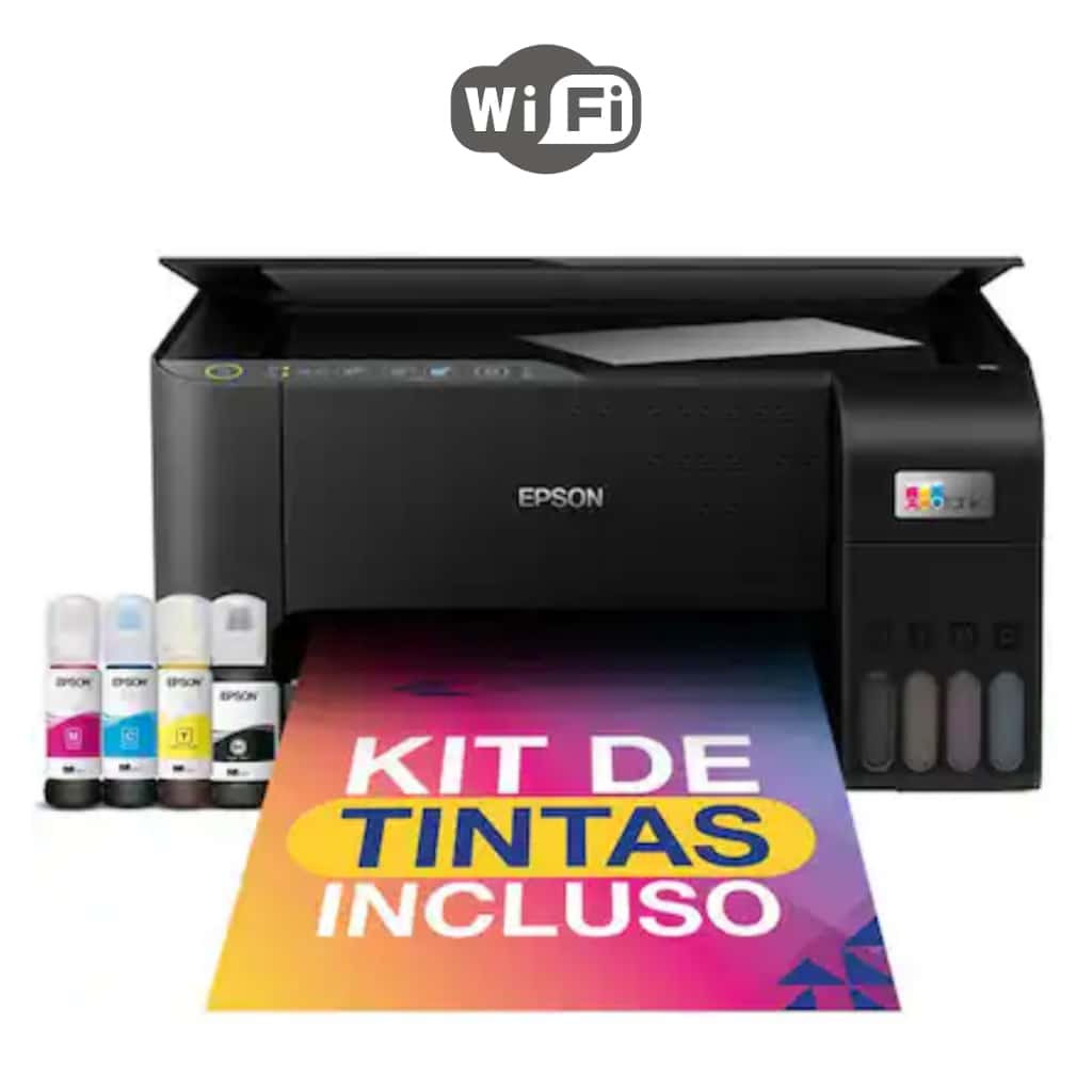 IMPRESSORA MULTIFUNCIONAL JATO DE TINTA  ECOTANK  EPSON L3250  Bivolt + KIT DE TINTA, imagem 1 de 1