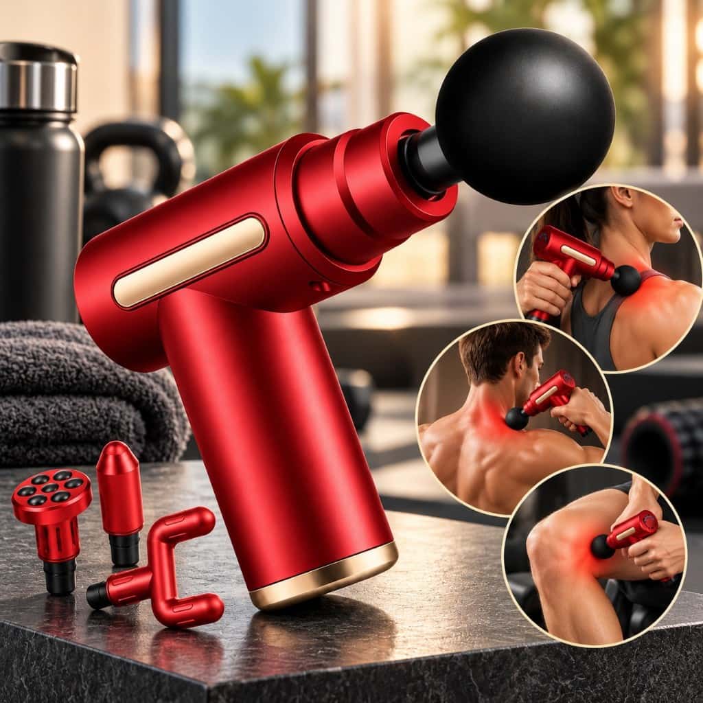 Pistola Massageadora Muscular Profissional Relaxamento Alívio Dores Fascial Gun Com 4 Ponteiras Portátil Recarregável, imagem 1 de 1