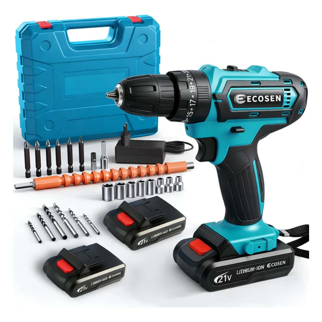 Parafusadeira Furadeira de Impacto Sem Fio 21V Bivolt 110/220V Kit Maleta com 2 Baterias 28 Peças, imagem 1 de 1