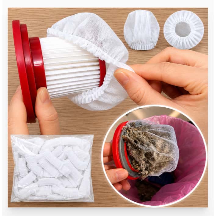 20/100 Unidades Sacos De Malha Não Tecido Descartáveis Convenientes Capas De Filtro De Aspirador De Pó Portátil Para, imagem 1 de 1