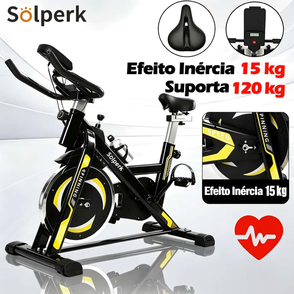 Solperk Bicicleta Spinning Ergométrica Profissional Silenciosa Suporta até 120kg Academia em Casa, imagem 1 de 1