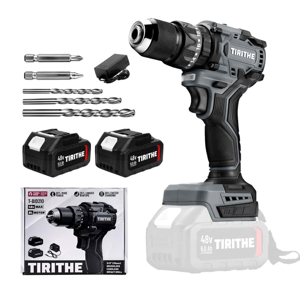 Parafusadeira Furadeira Impacto Brushless 48v 10mm 2 Baterias Sem Fio, imagem 1 de 1