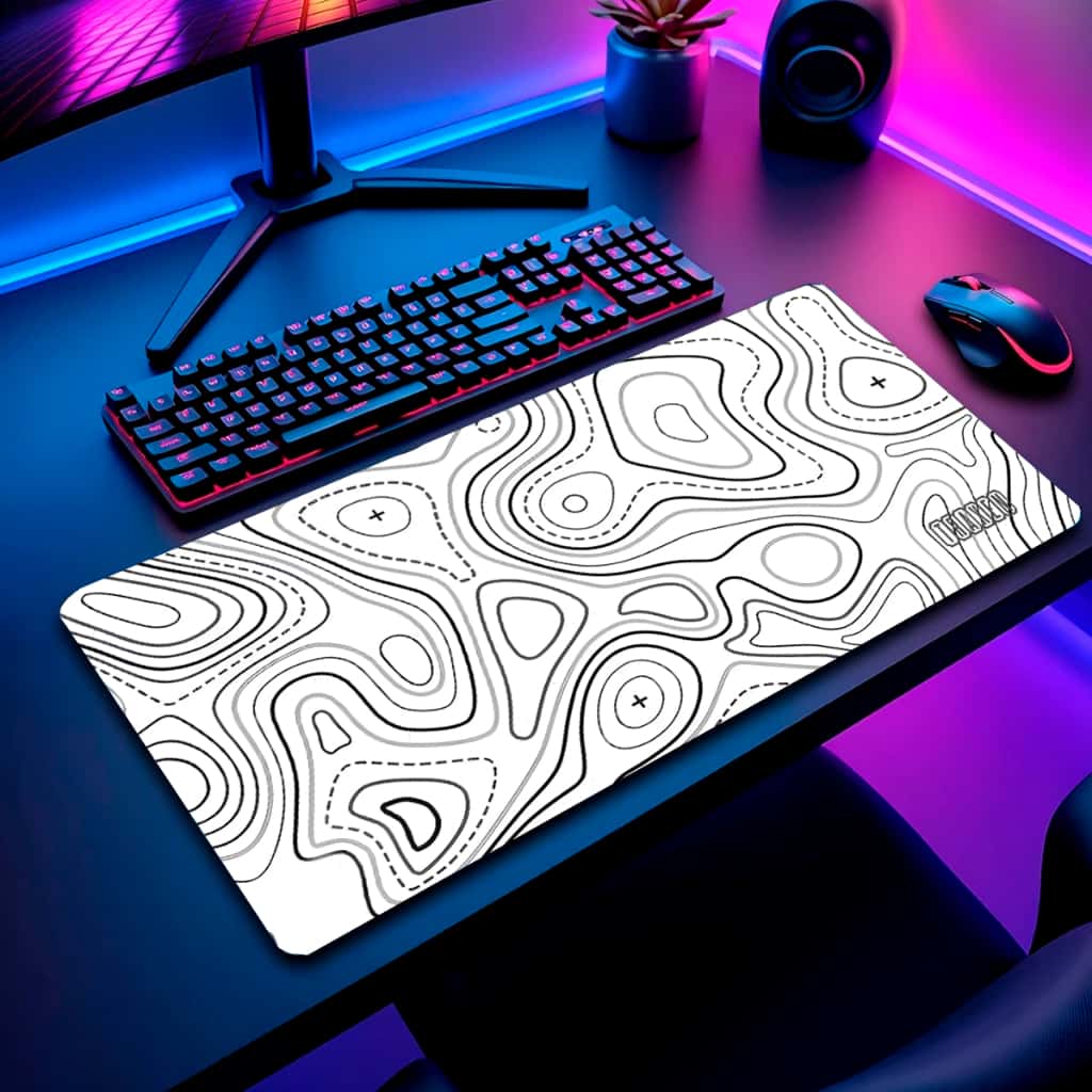 Mouse Pad Gamer Traxen Vários Tamanhos Abstrato Base Emborracha + Porta Copo, imagem 1 de 1