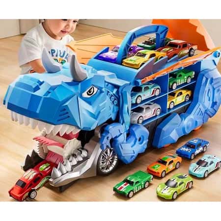 Brinquedo Caminhão Dinossauro Engolidor 2026 Porta-Carrinhos com 4 Carrinhos de Metal – Kit Infantil🦖🚚, imagem 1 de 1