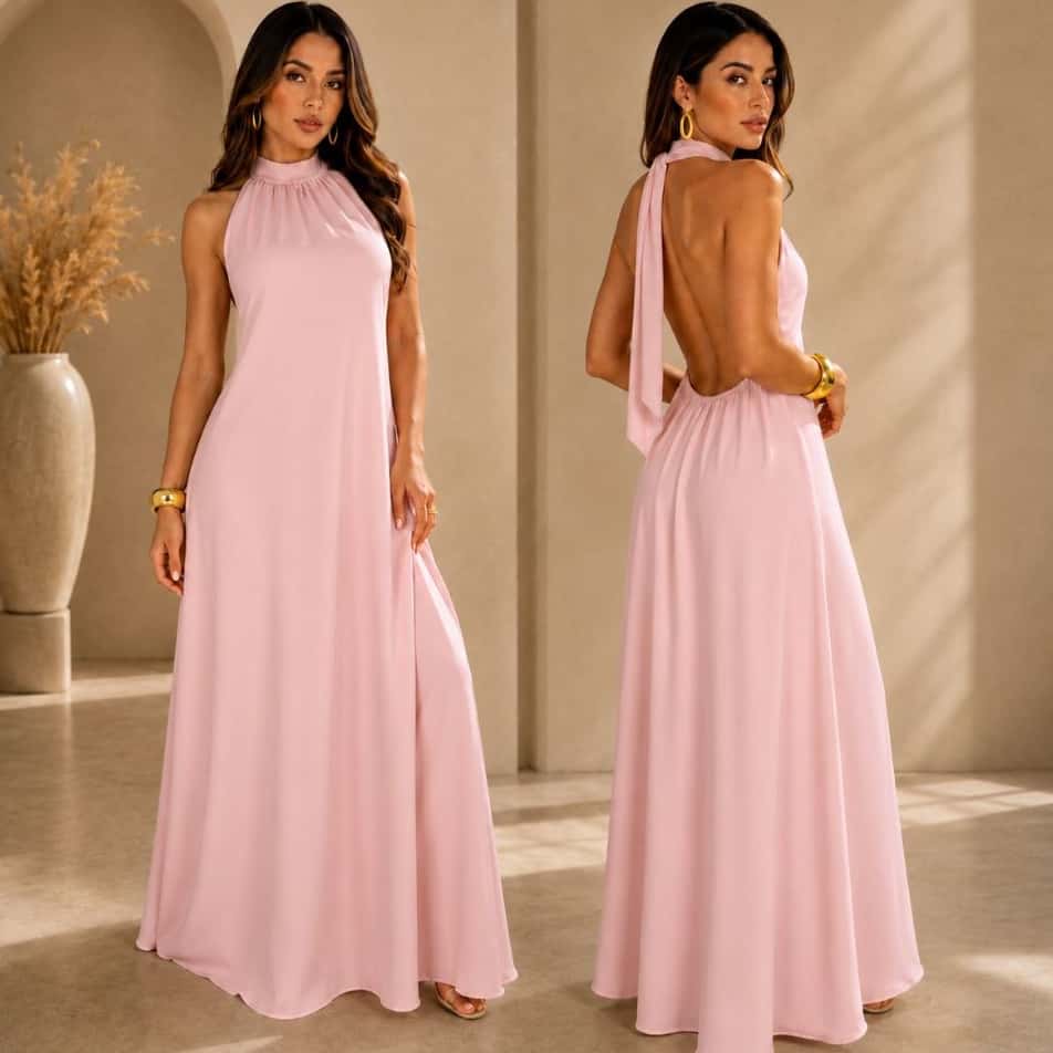 Vestido Longo Feminino Midi Frente Unica Costa Nua de Festa Casamento Madrinha Formatura Branco Plus Size, imagem 1 de 1