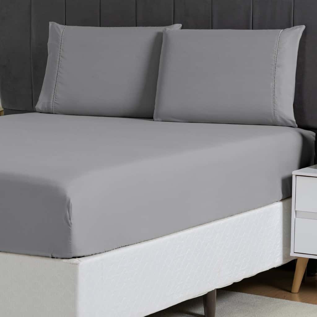 Jogo De Lençol 400 Fios Micropercal 3 Peças Cama Casal Queen King Solteiro Elástico Toque Macio, imagem 1 de 1