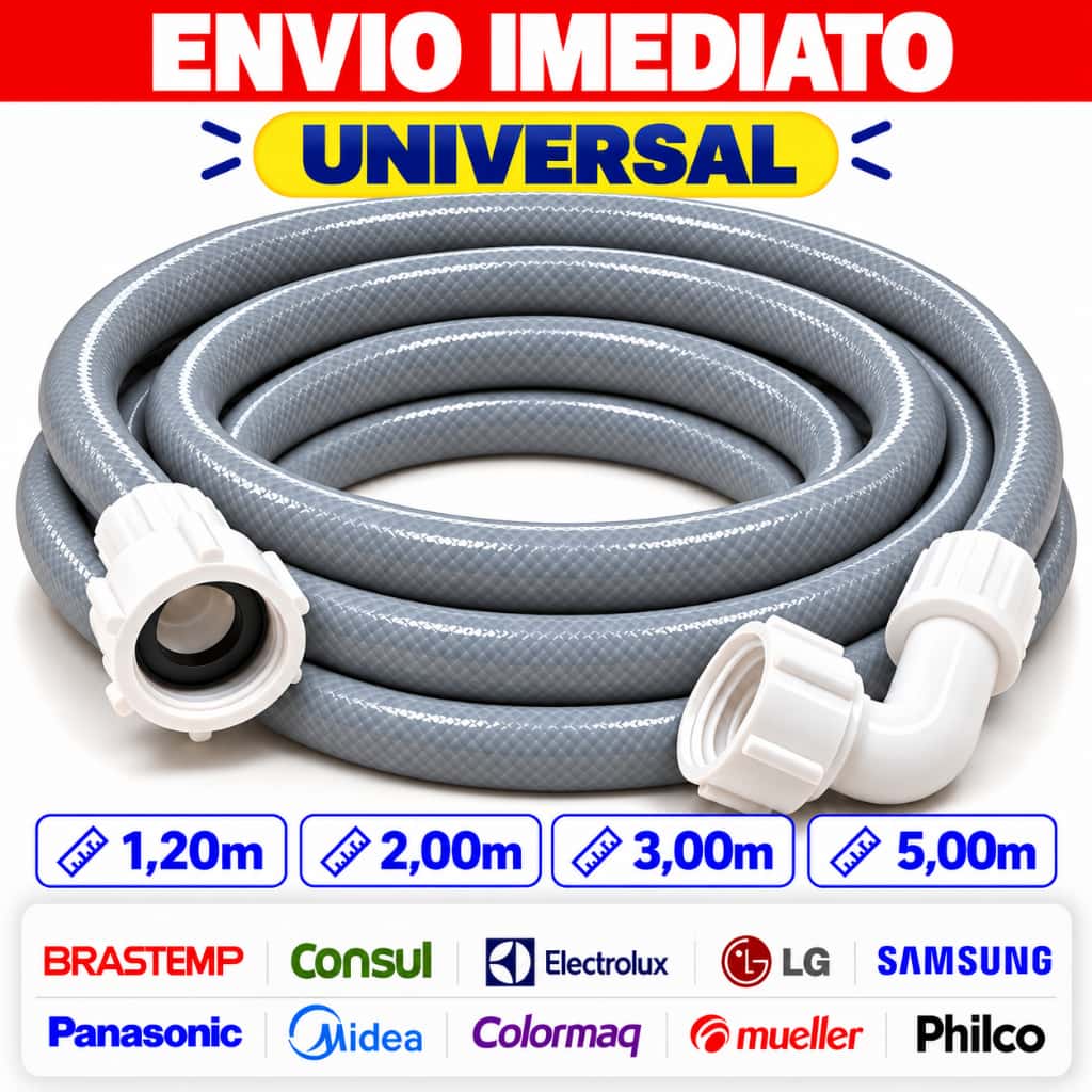 Mangueira para Máquina de Lavar Roupas Eletrolux Brastemp Original Entrada de Agua Universal Lava Loucas Tanquinho, imagem 1 de 1