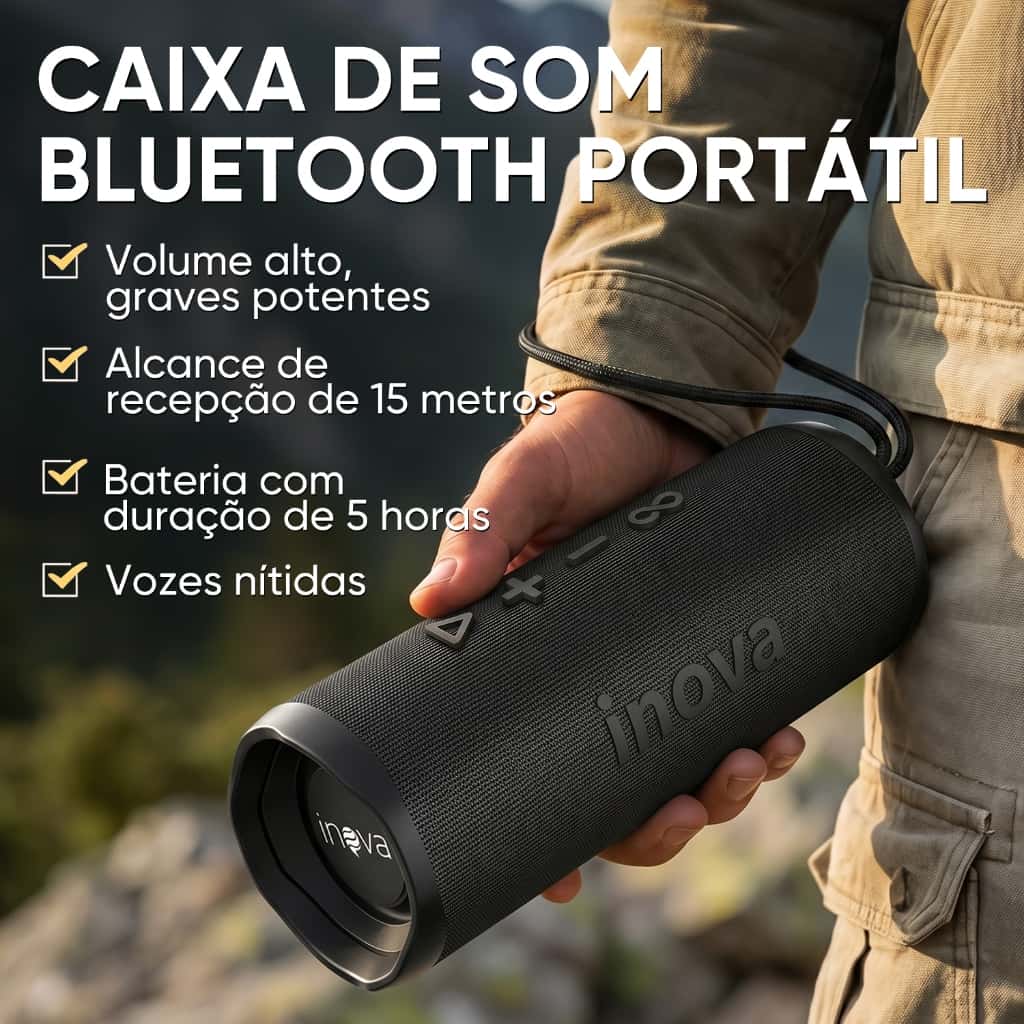 INOVA Caixa De Som Bluetooth Tws Estéreo Alta Hifi Longa Duração IPX6 Speaker Portátil Som Potente Casa Caixa Som, imagem 1 de 1