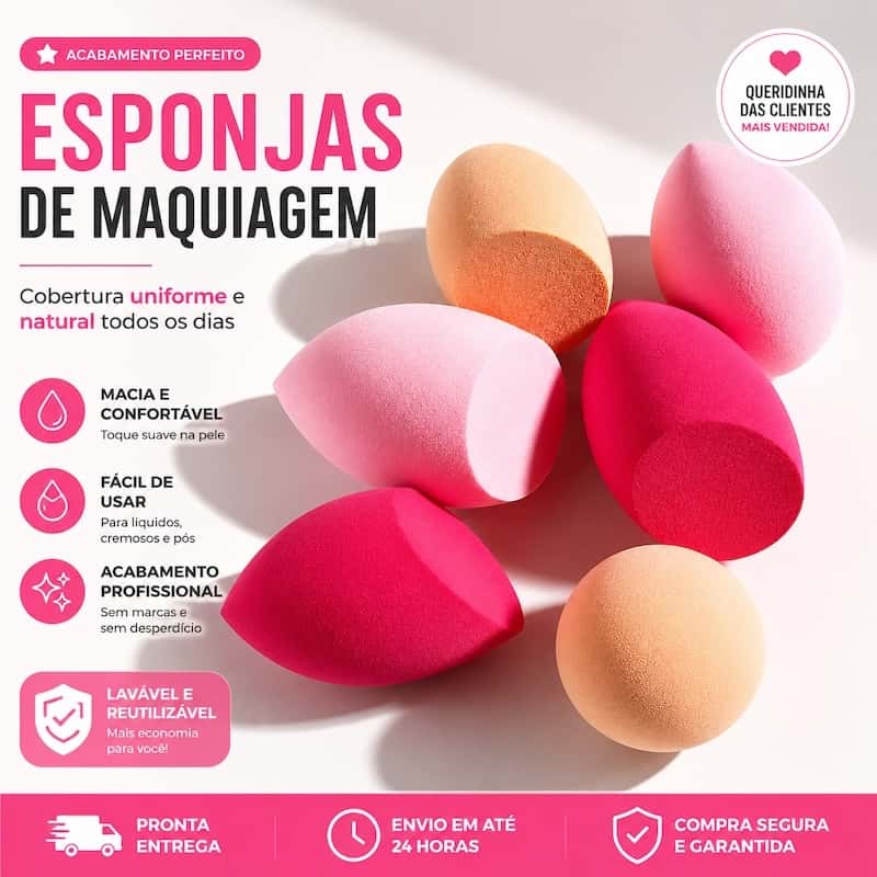 Esponjas de Maquiagem sem Látex | Ideal para Base, Corretivo e Contorno | Acabamento Natural, imagem 1 de 1