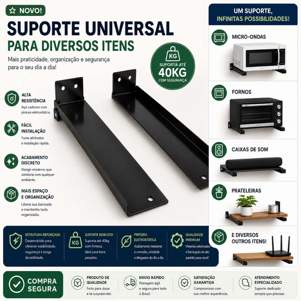 Suporte Organizador Multiuso para Micro-ondas e Impressora com Alta Durabilidade, imagem 1 de 1