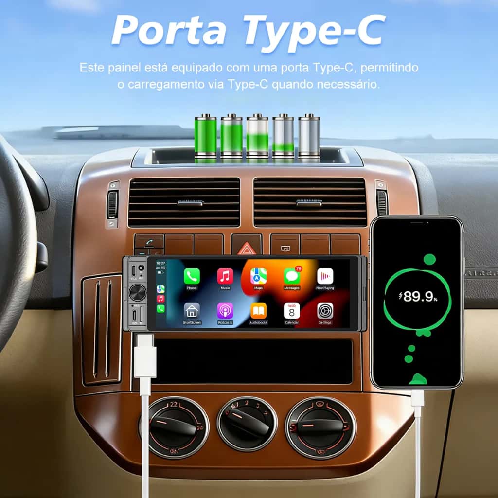 Central Multimídia Automotiva Universal Conexão Bluetooth Mp5 Bt 1 Din 7 Polegadas Camera de Ré, imagem 1 de 1