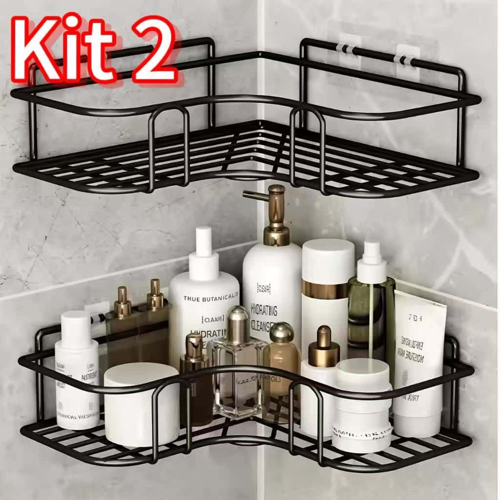 1/2/3/4 Suportes Organizadores De Metal Para Banheiro E Cozinha Rack De Parede Prateleira Porta Shampoo, imagem 1 de 1
