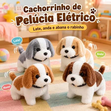 Cachorro de Pelúcia Elétrico：Anda, Abana Rabo e Late, Funciona à Bateria - Presente para Crianças！, imagem 1 de 1